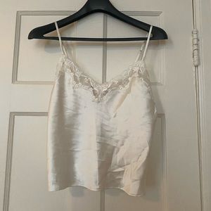 Victoria Secret silk lace camisole with adjustable straps. Size small.